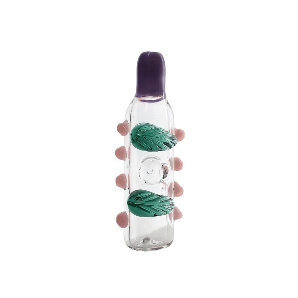 Hand Pipe | 6" Glass Leaf & Dot Round Handmade Pipe
