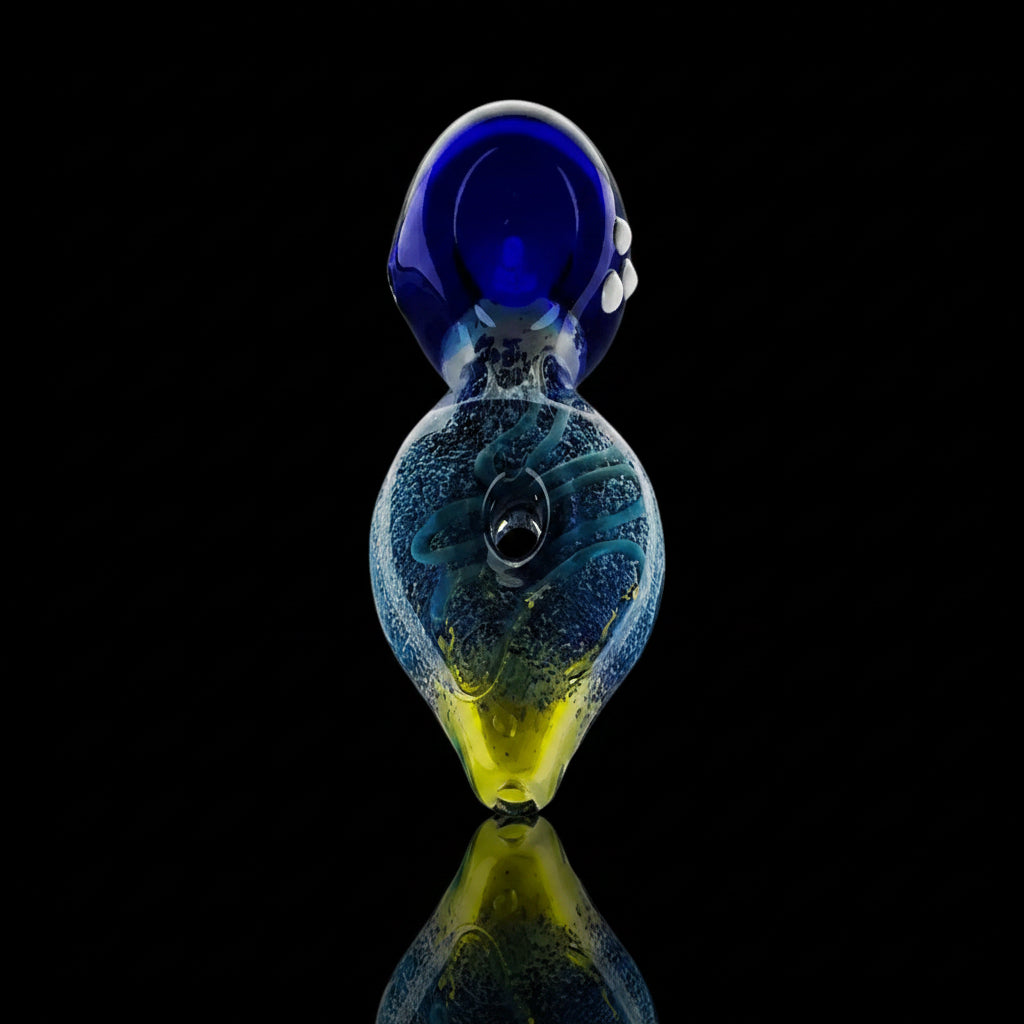 Donut shape 4.5" hand pipe with deep bowl and carb hole for airflow control.