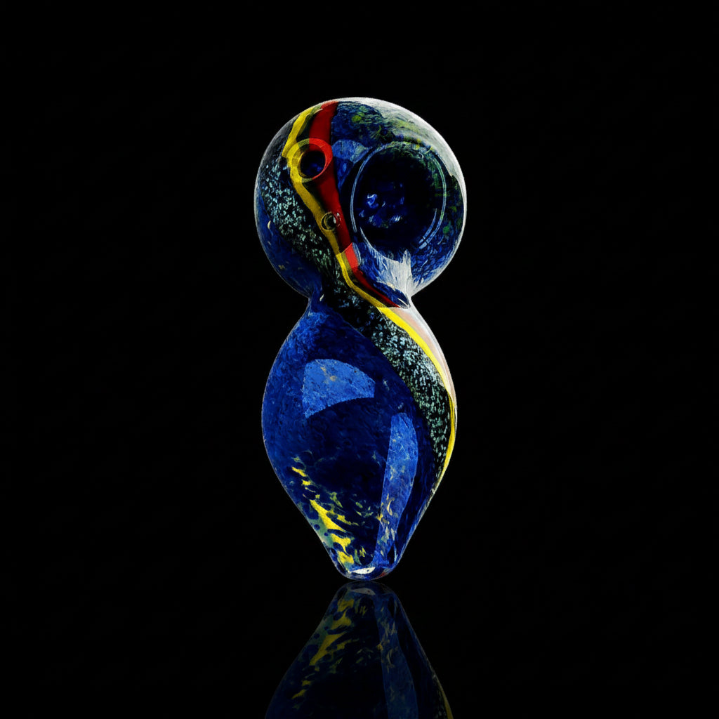 Rasta Tears Boro Glass Hand Pipe 5" with vibrant colors and tears pattern.