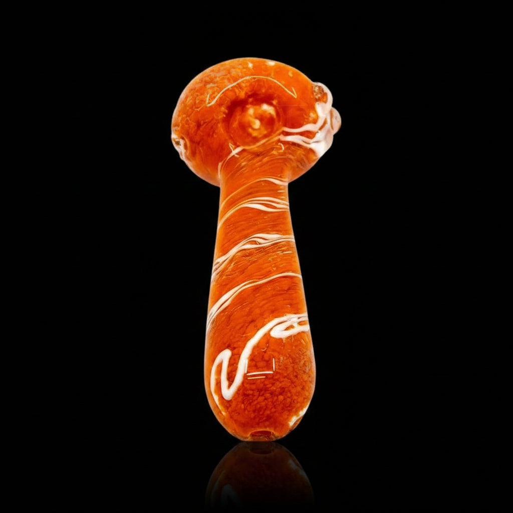 Hand Pipe | White Line mixed Round - SmokeMEGA