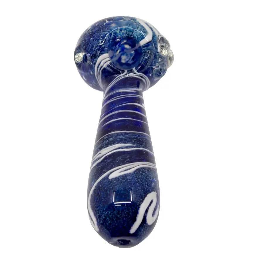 Hand Pipe | White Line mixed Round - SmokeMEGA