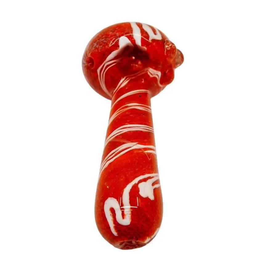 Hand Pipe | White Line mixed Round - SmokeMEGA