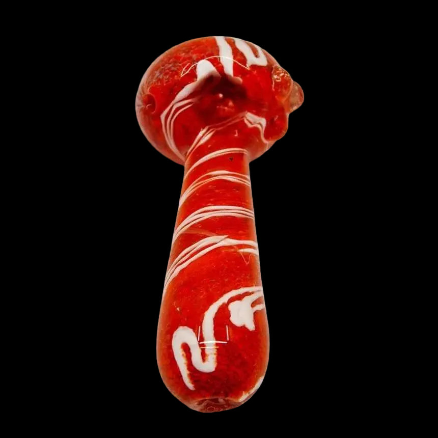 Hand Pipe | White Line mixed Round - SmokeMEGA