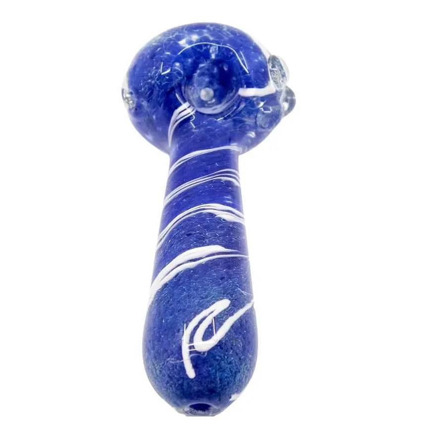 Hand Pipe | White Line mixed Round - SmokeMEGA