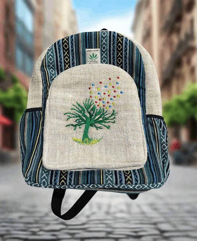 Hemp Embroidery Backpack | Stylish Partner for Regular Usage - SmokeMEGA