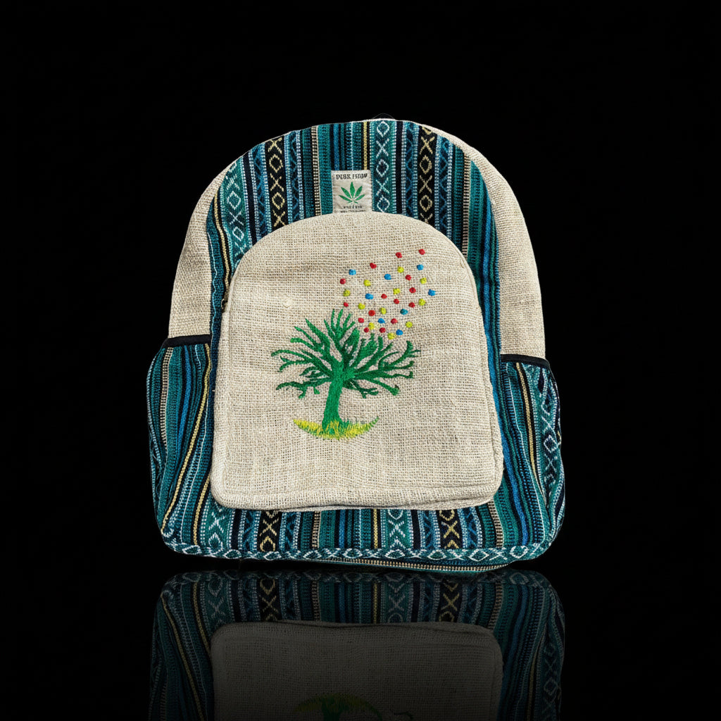 Hemp Embroidery Backpack | Stylish Partner for Regular Usage - SmokeMEGA