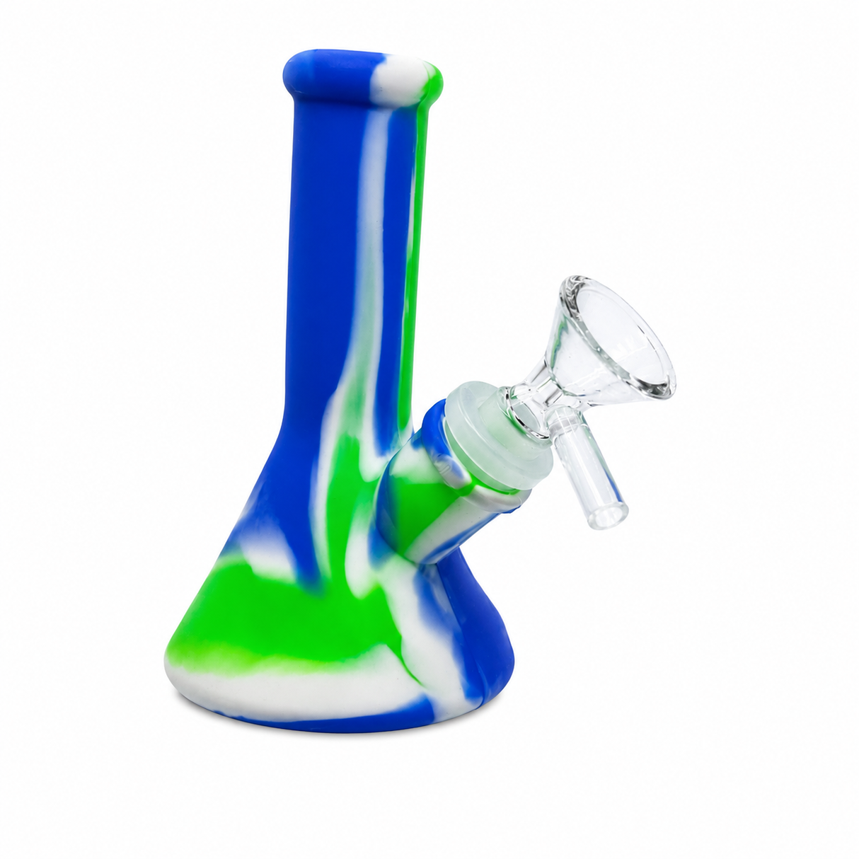 5-Inch 4-Piece Detachable Silicone Beaker Bong | Unbreakable Travel Water Pipe