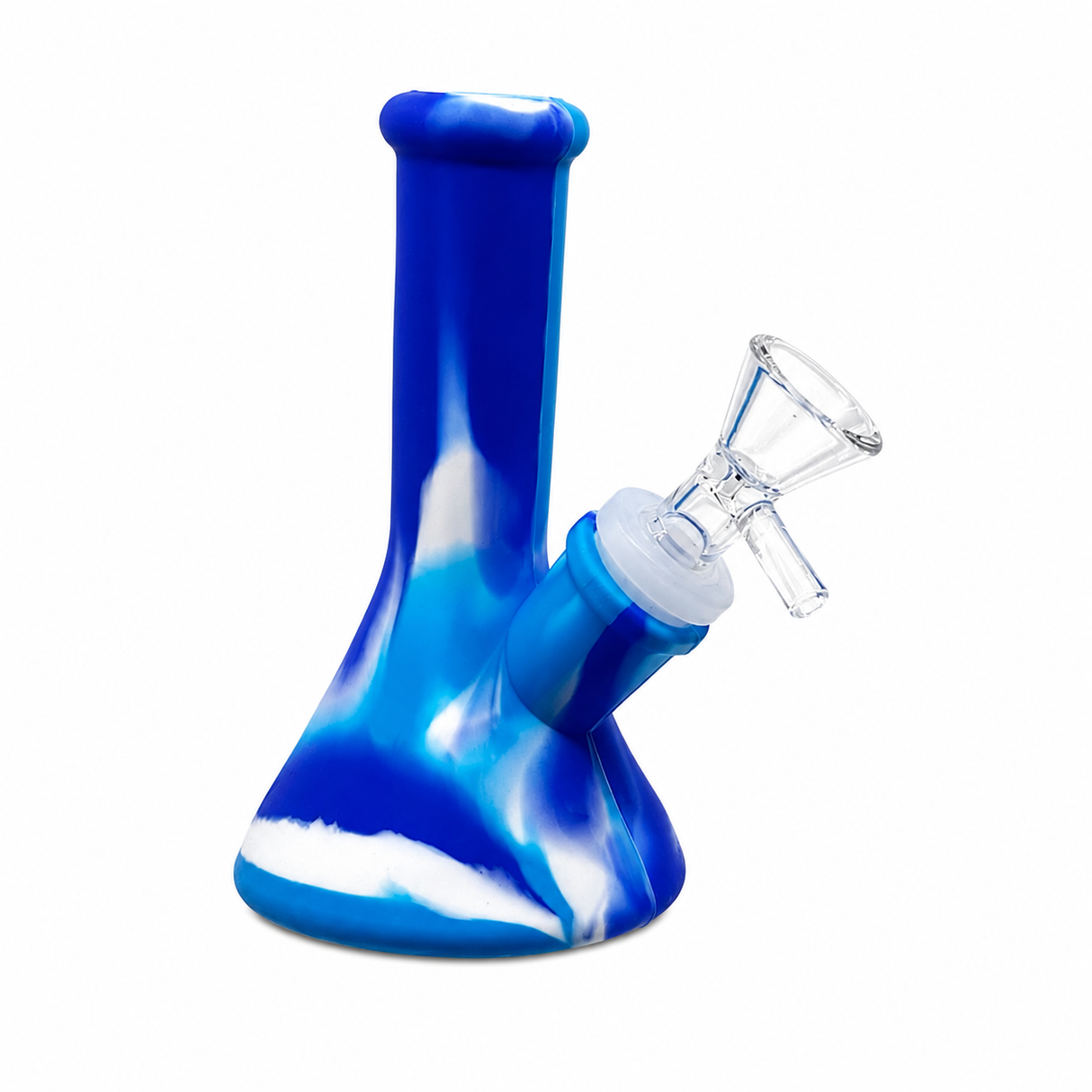 5-Inch 4-Piece Detachable Silicone Beaker Bong | Unbreakable Travel Water Pipe