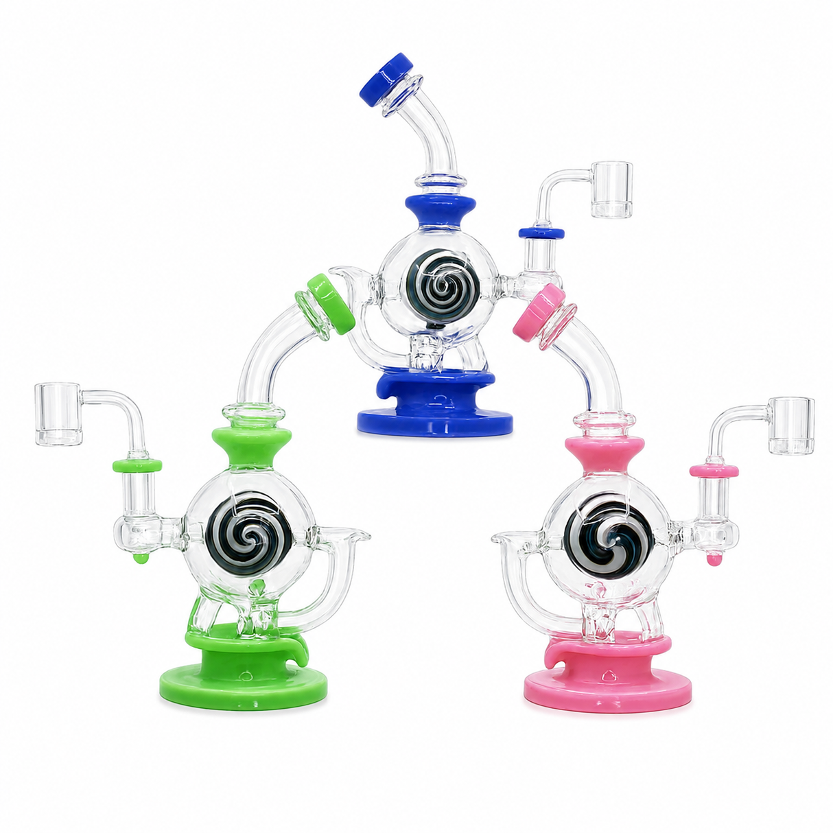 Bent Neck Lollipop Ball Insert Perc Dab Rig 8.5"