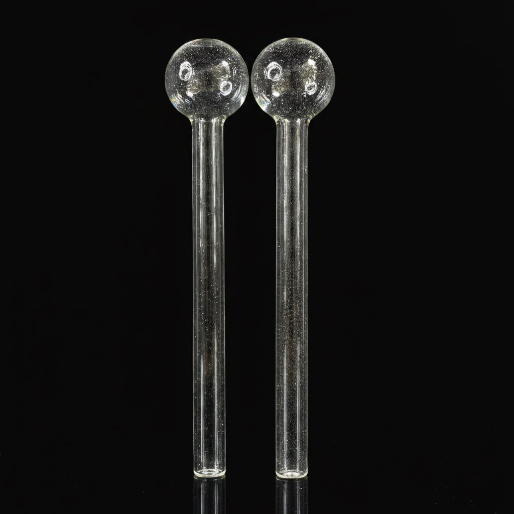 Jumbo Clear Glass Oil Burner | 8" High-Quality Burner Pipe