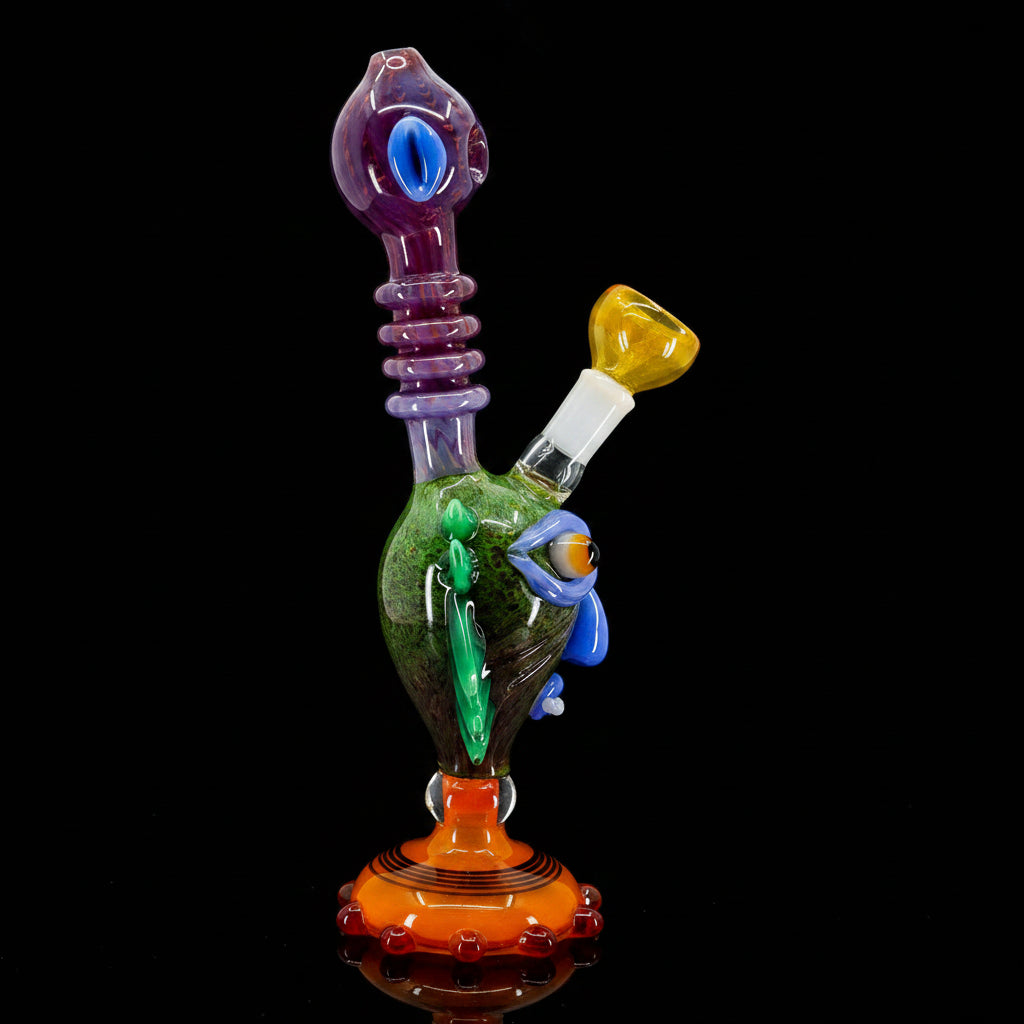 MAYAN CHARACTER WATER PIPE BONG 10" - Made By Nepal