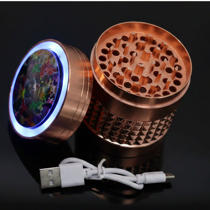 Metal Grinder | 4 Part With Led Light - SmokeMEGA