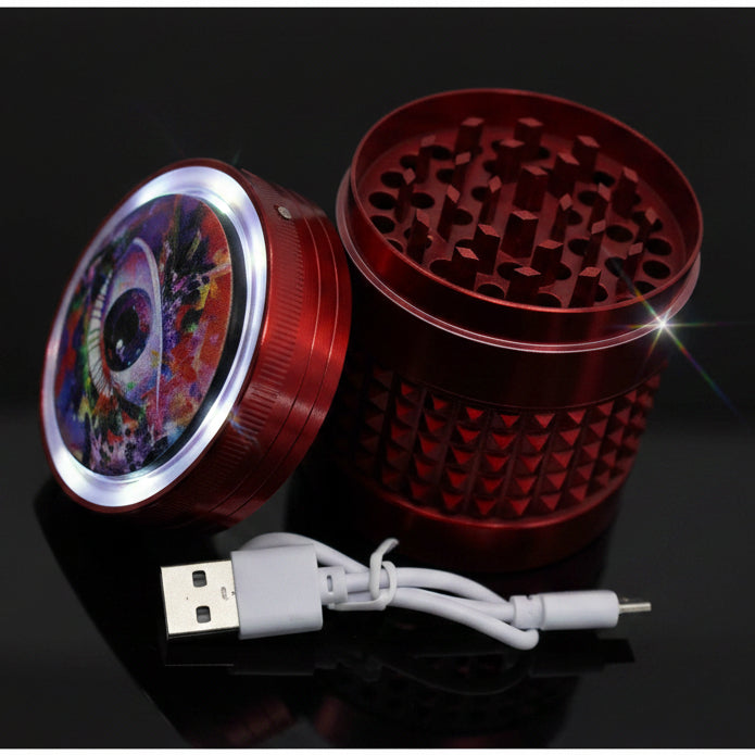 Metal Grinder | 4 Part With Led Light - SmokeMEGA