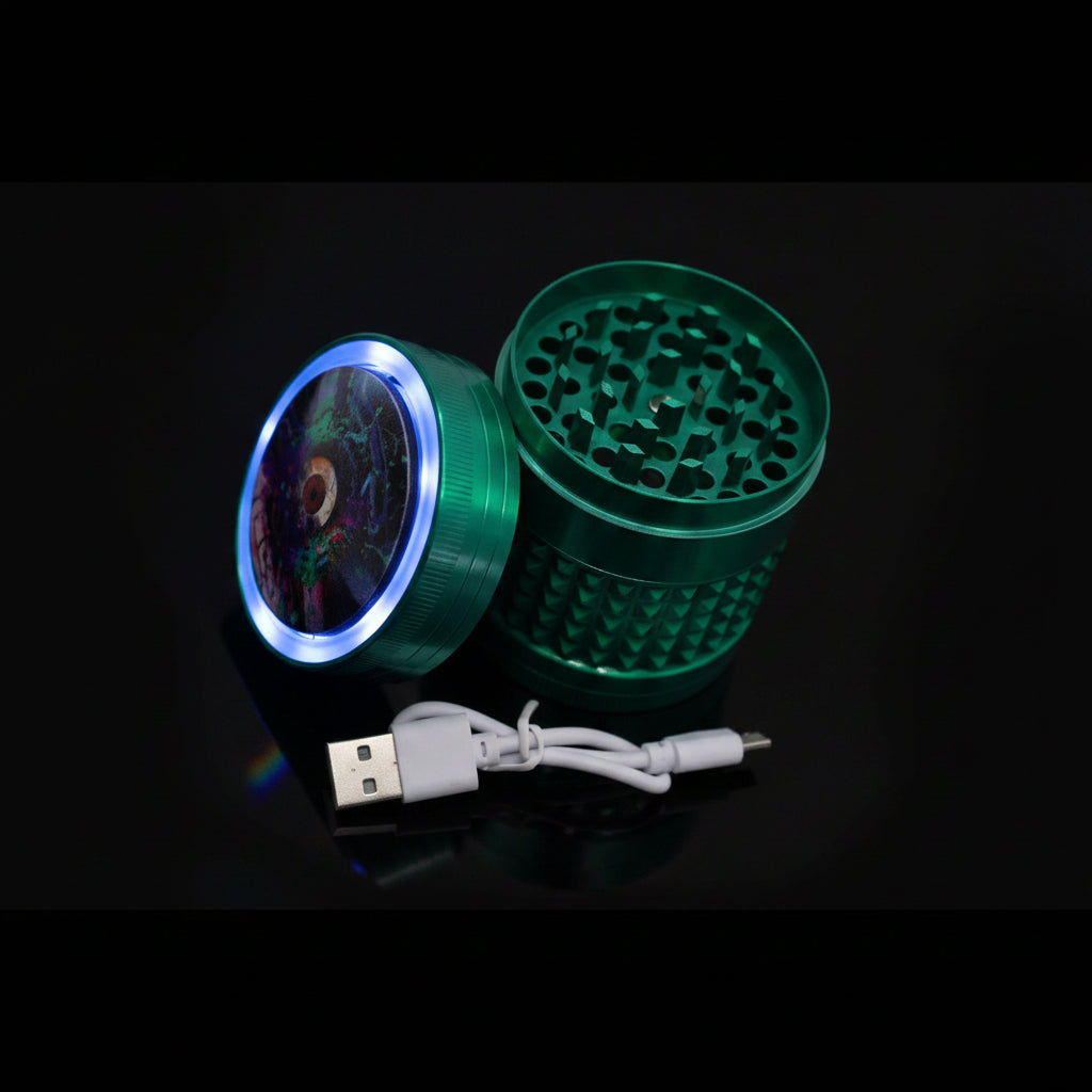 Metal Grinder | 4 Part With Led Light - SmokeMEGA
