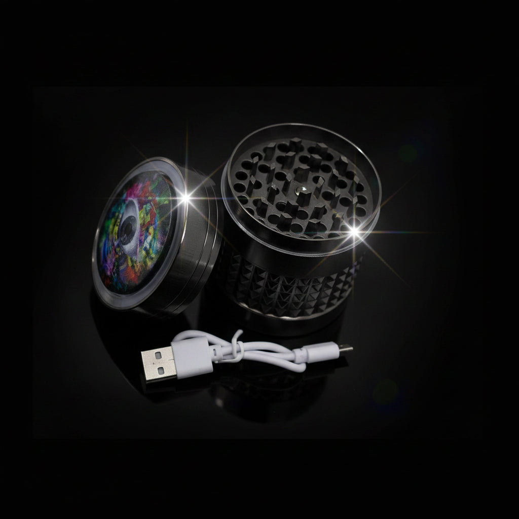 Metal Grinder | 4 Part With Led Light - SmokeMEGA