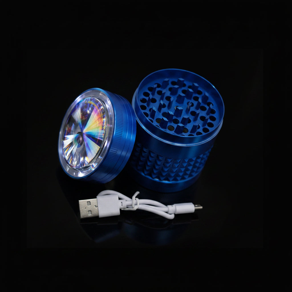 Metal Grinder | 4 Part With Led Light - SmokeMEGA