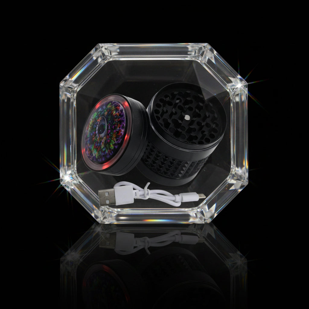 Metal Grinder | 4 Part With Led Light - SmokeMEGA