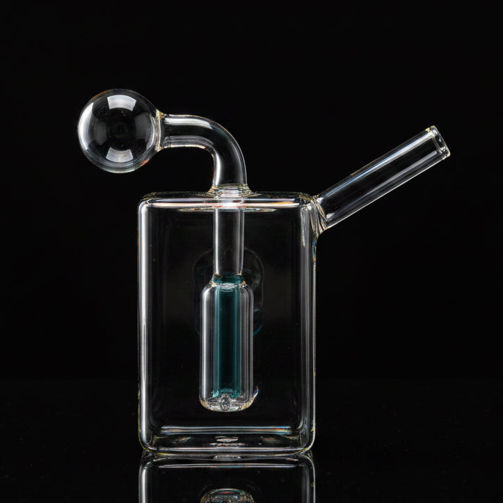 Mini Glass Oil Burner Square Bong - SmokeMEGA
