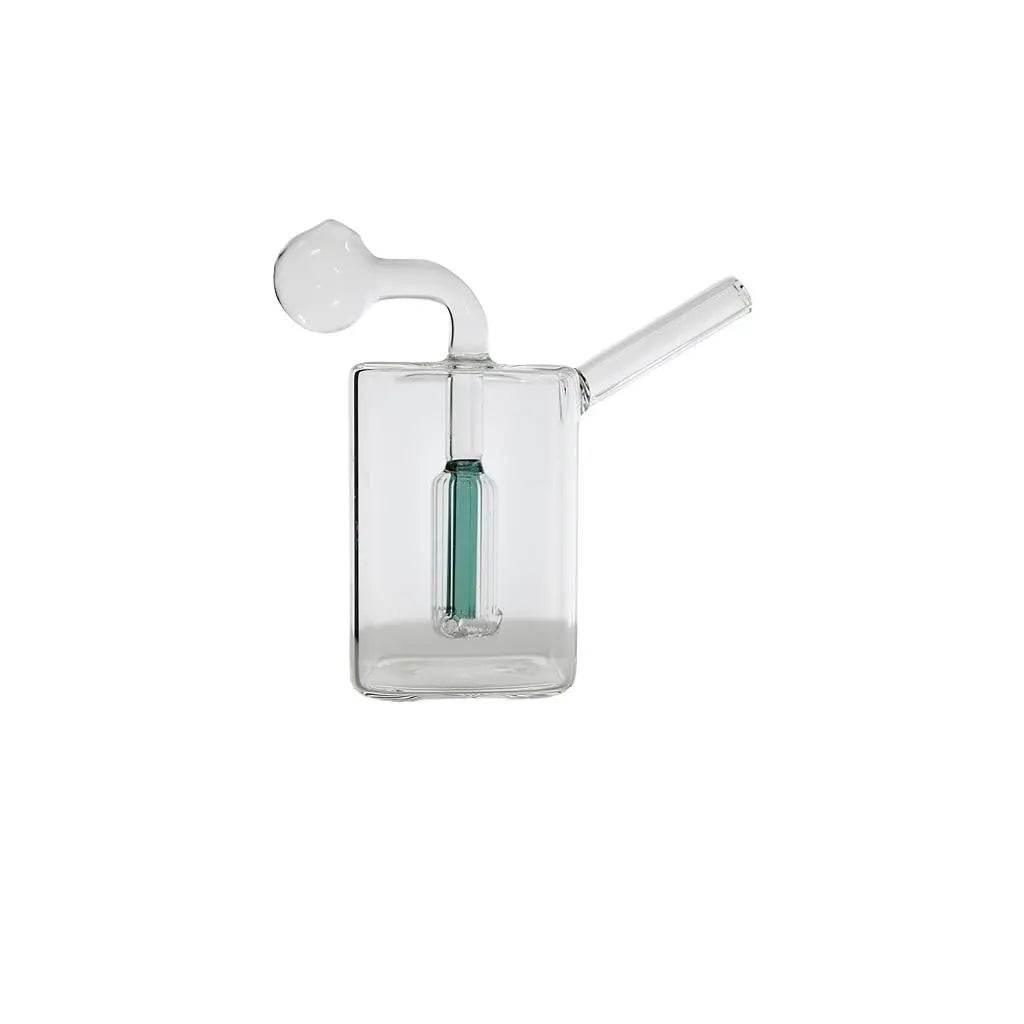 Mini Glass Oil Burner Square Bong - SmokeMEGA