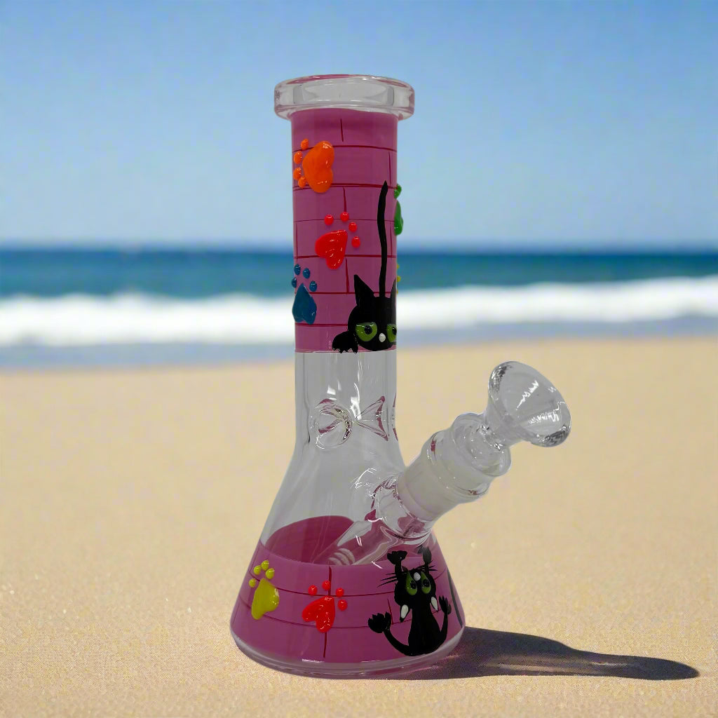 NEW 8" Glow In Dark Halloween Theme Beaker Bong - with 3D ART