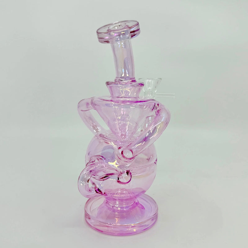 NEW Metallic 8” Recycler Dab Rig – Experience Smooth Hits & Stunning Colors