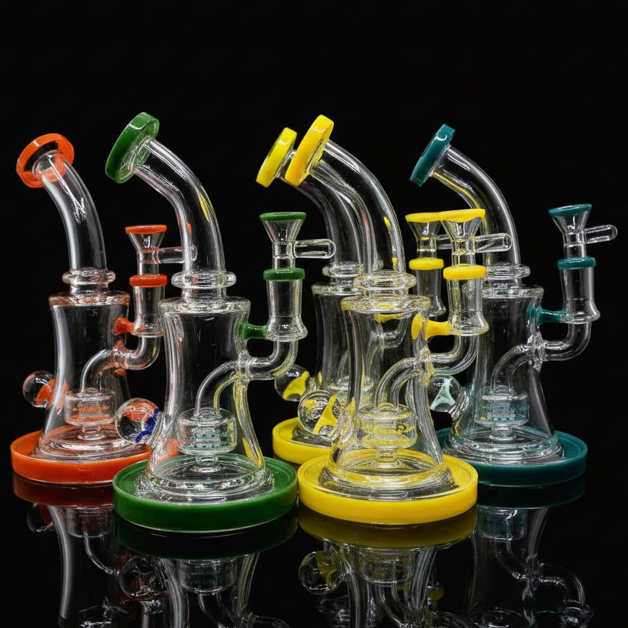New 8.5 inch Flower Face Crystal glass Dab Rig - SmokeMEGA