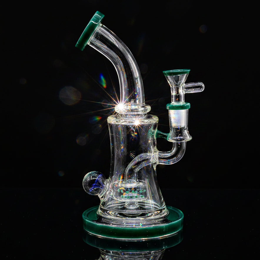 New 8.5 inch Flower Face Crystal glass Dab Rig - SmokeMEGA