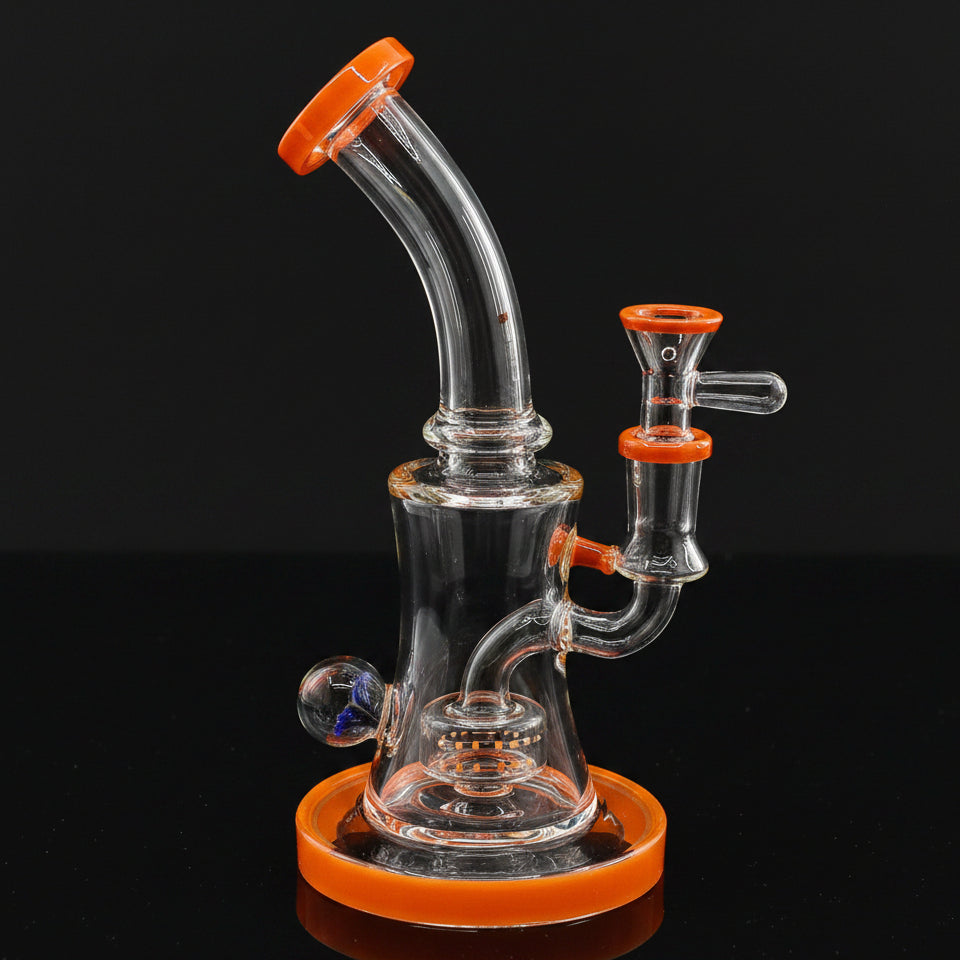 New 8.5 inch Flower Face Crystal glass Dab Rig - SmokeMEGA