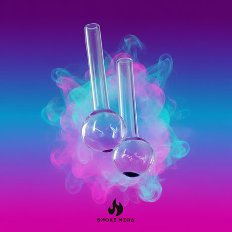 Oil Burner Blue dot head | Pyrex Glass  Pipe 4" -(12 per pack)