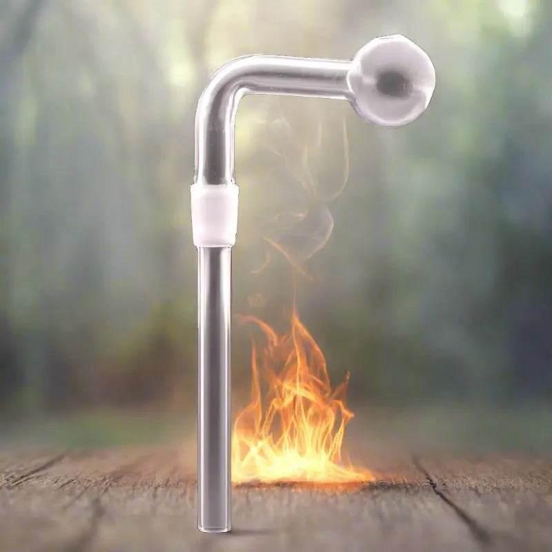 Oil Burner | 4.5 Inch 14mm Bend Clear Glass Oil Burner - SmokeMEGA