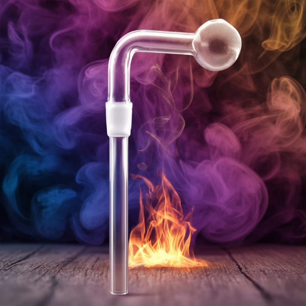Oil Burner | 4.5 Inch 14mm Bend Clear Glass Oil Burner - SmokeMEGA