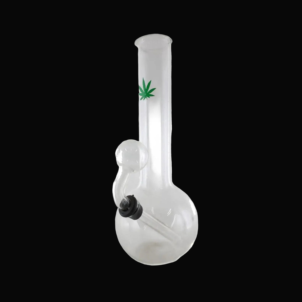High-quality borosilicate glass oil rig, 8 inches tall with ergonomic mouthpiece and artistic design.