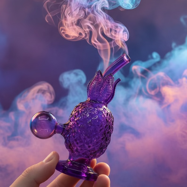 Pineapple Oil Dab Rig | Unique Design 6 Inch Glass Rig - SmokeMEGA