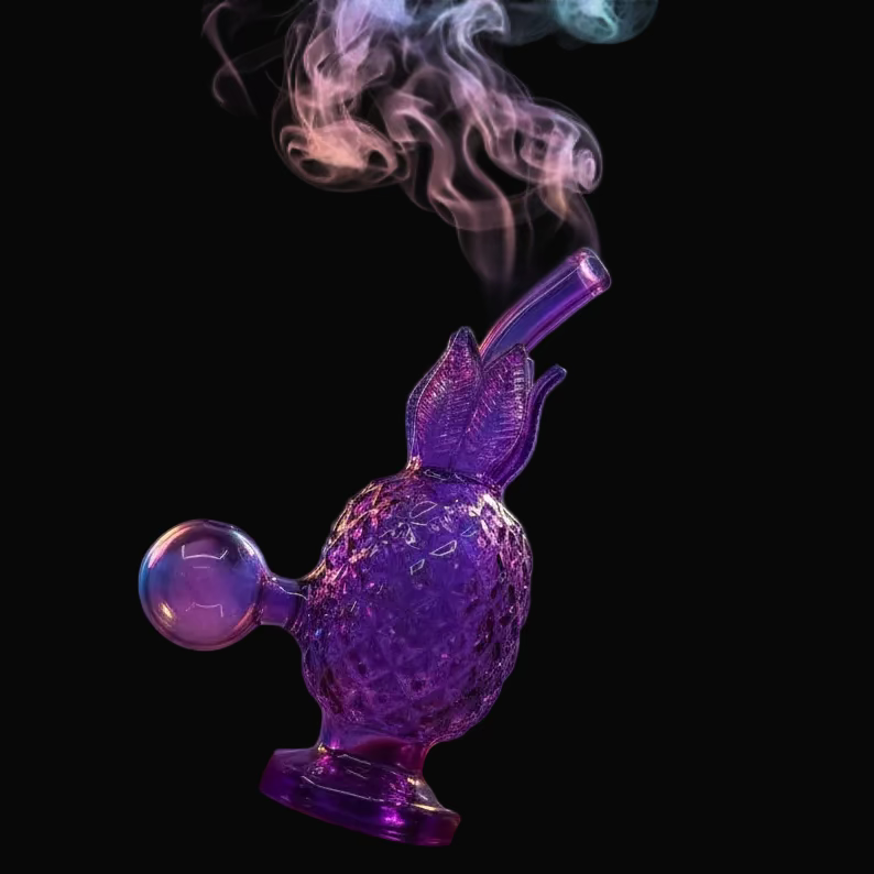 Pineapple Oil Dab Rig | Unique Design 6 Inch Glass Rig - SmokeMEGA