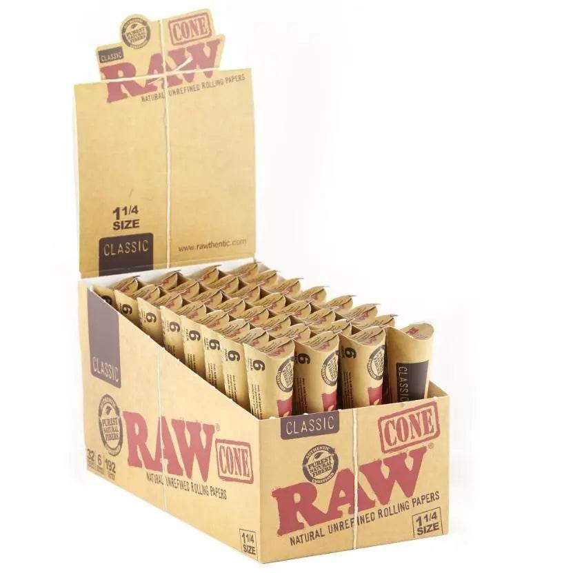 RAW NATURALUNREFINED PRE ROLLED CONES - 32 PACK - SmokeMEGA