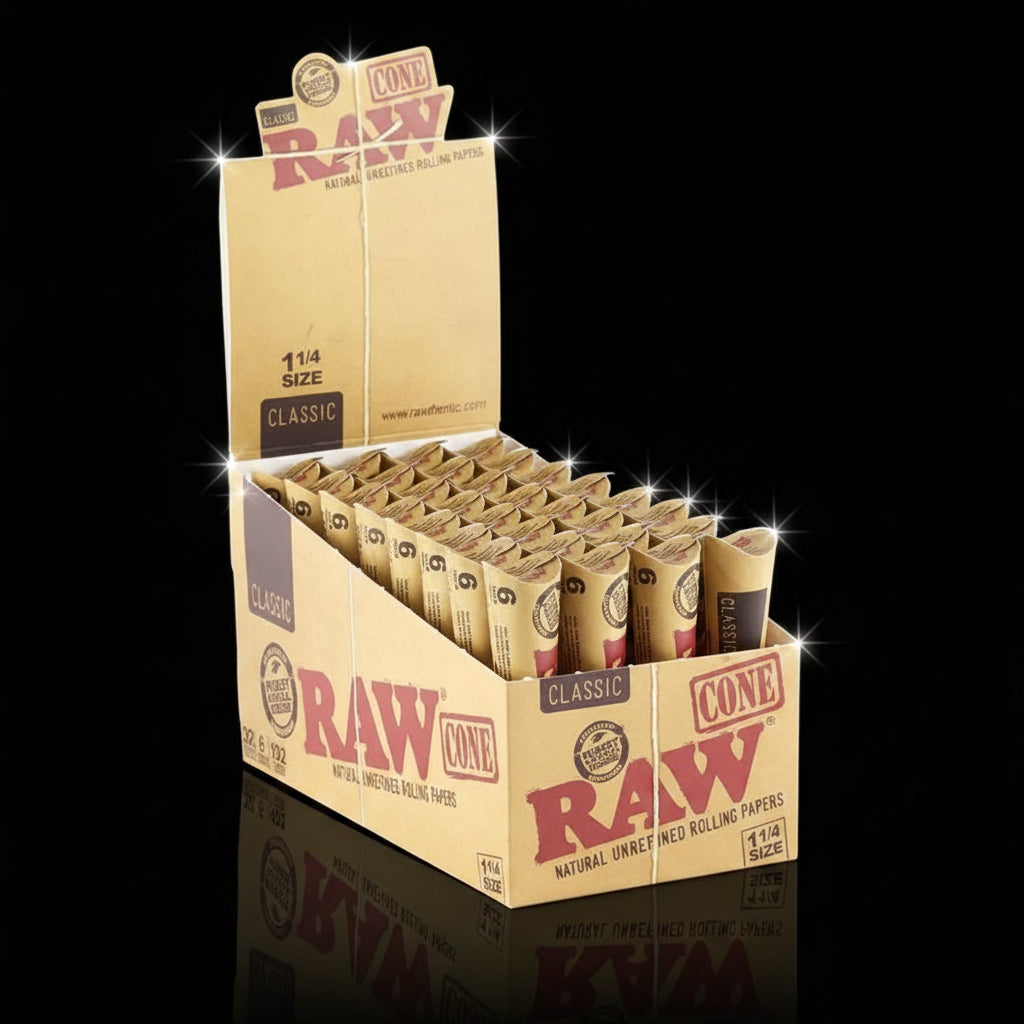 RAW NATURALUNREFINED PRE ROLLED CONES - 32 PACK - SmokeMEGA