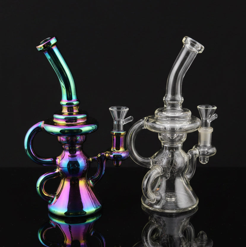 Recycle Dab Rigs - 8" Metallic Design