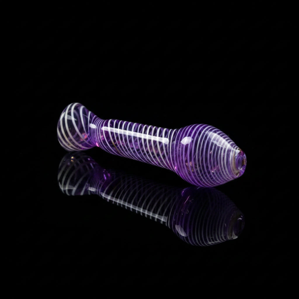 3.5" Color Tube Slime Bead Glass Chillum hand pipe with vibrant slime accents.