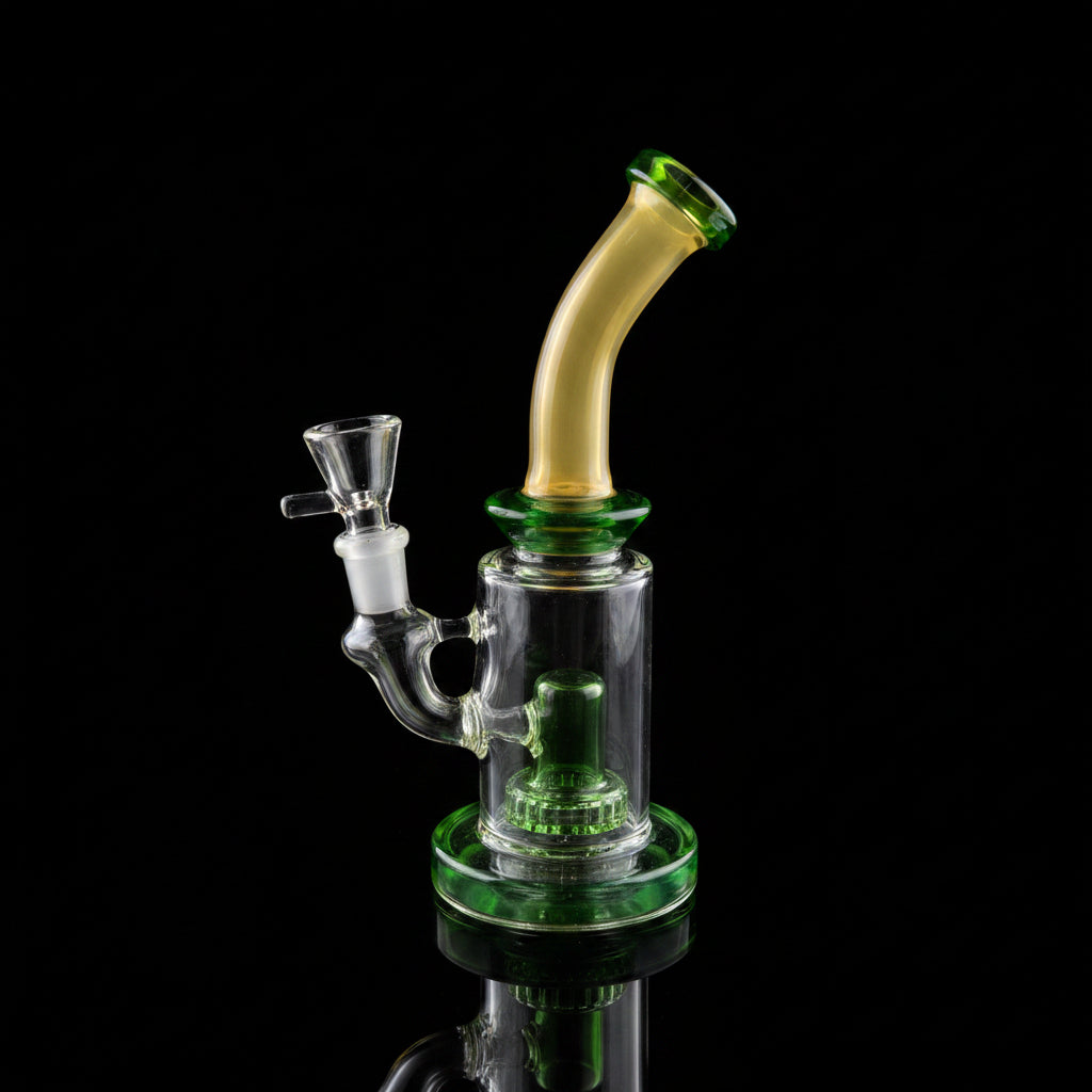 SK - 398 8" Shower Head Bent Dab Rig with Honeycomb Perc Design