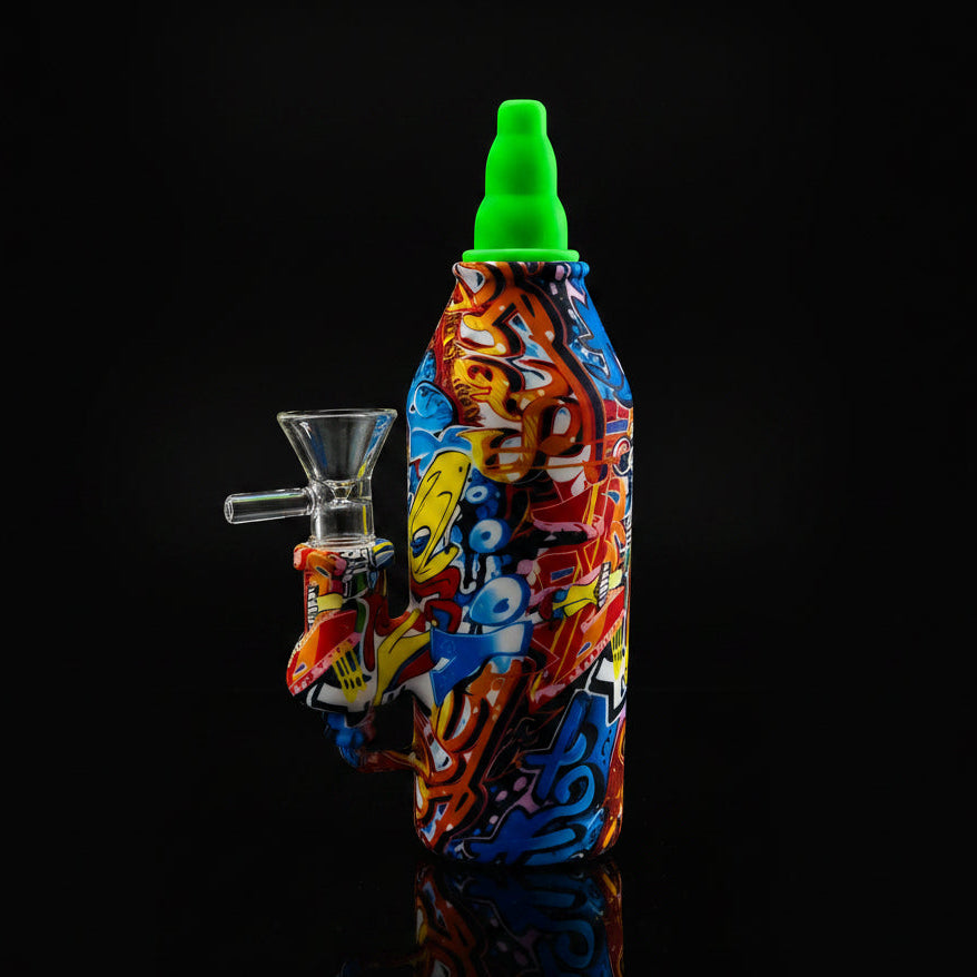 SK - 759 MULTI COLOR SILICONE BOTTLE RIG - SmokeMEGA