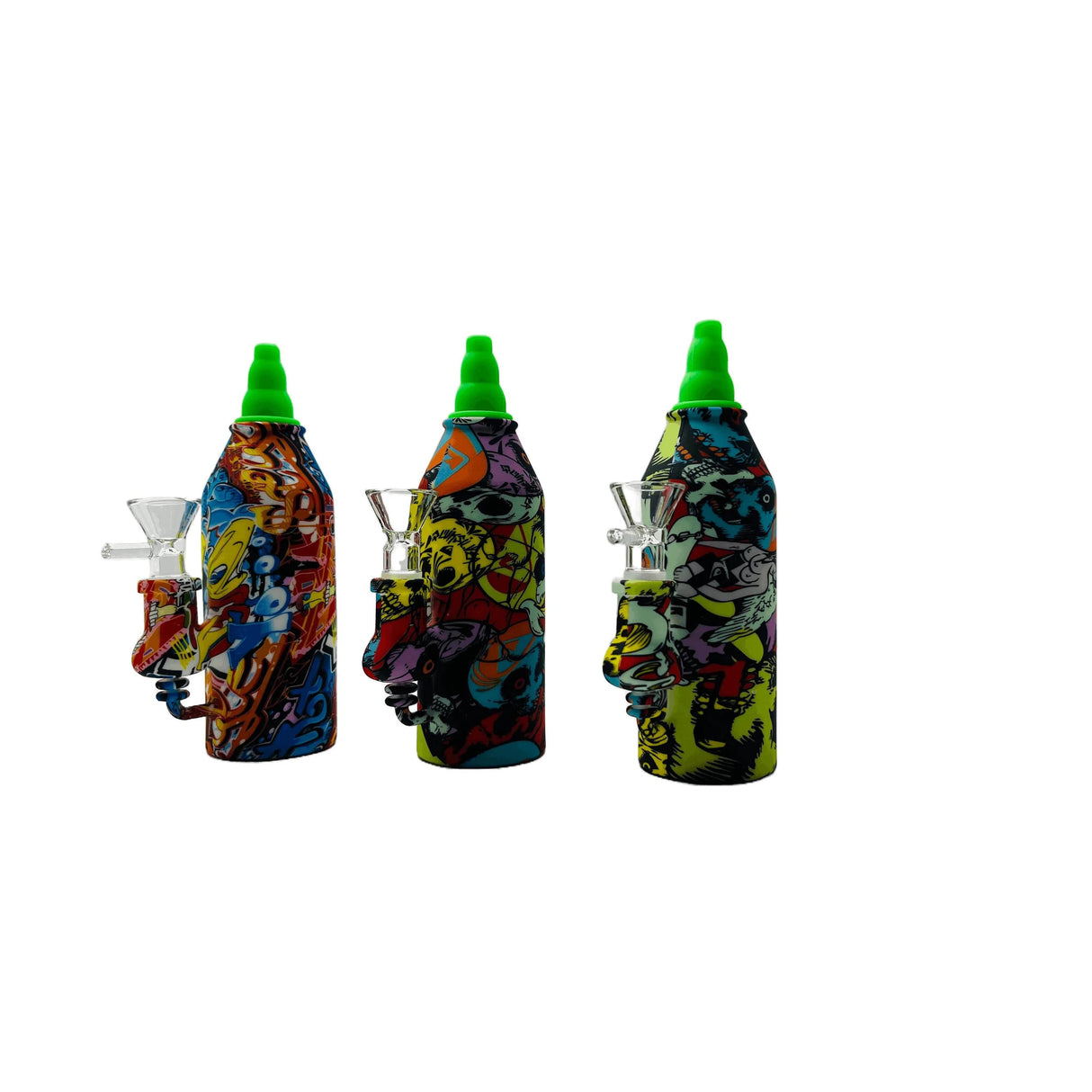 SK - 759 MULTI COLOR SILICONE BOTTLE RIG - SmokeMEGA