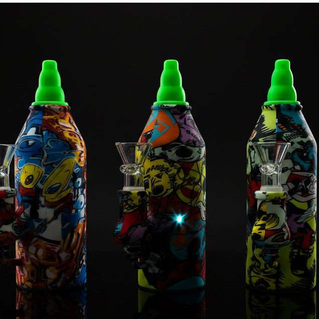 SK - 759 MULTI COLOR SILICONE BOTTLE RIG - SmokeMEGA