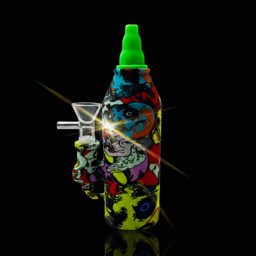 SK - 759 MULTI COLOR SILICONE BOTTLE RIG - SmokeMEGA