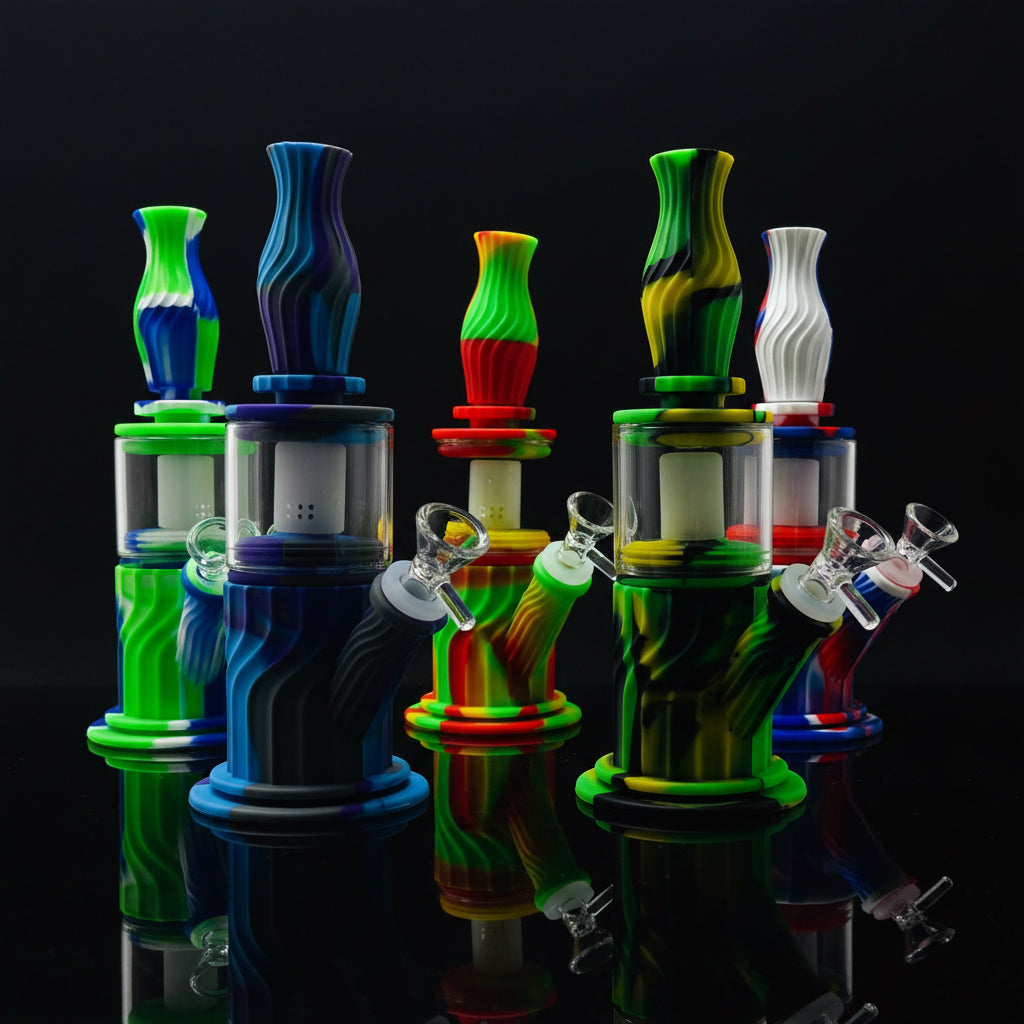 SK - 767 10" 4-in-1 silicone water pipe