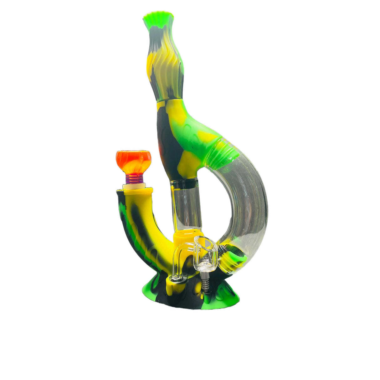 SK - 772 Ooze Echo 4-in-1 Silicone Glass Water Pipe - SmokeMEGA