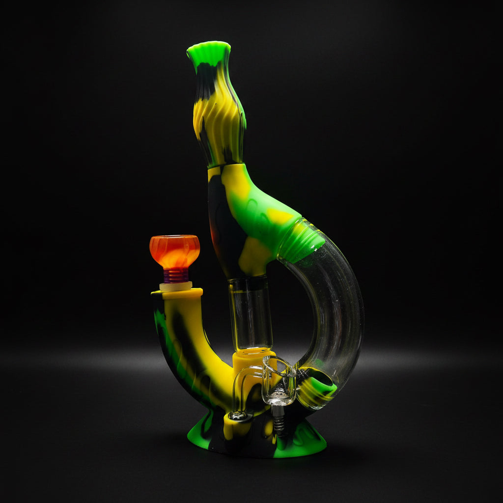 SK - 772 Ooze Echo 4-in-1 Silicone Glass Water Pipe - SmokeMEGA
