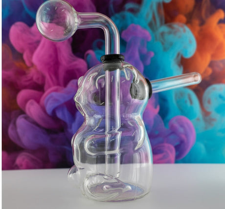 Scorch Torch Lighter 4" Flint + Glass Oil Burner Bubbler Pipe