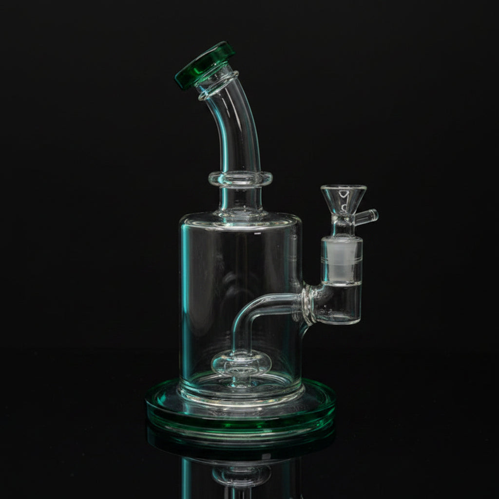 Shimmer Glass 9" Bent Neck Shower Head Dab Rig - Elevate Your Experience