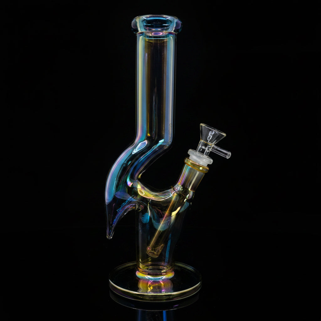 Shimmering 10" Metallic Glass Bong with Eye-Catching Design