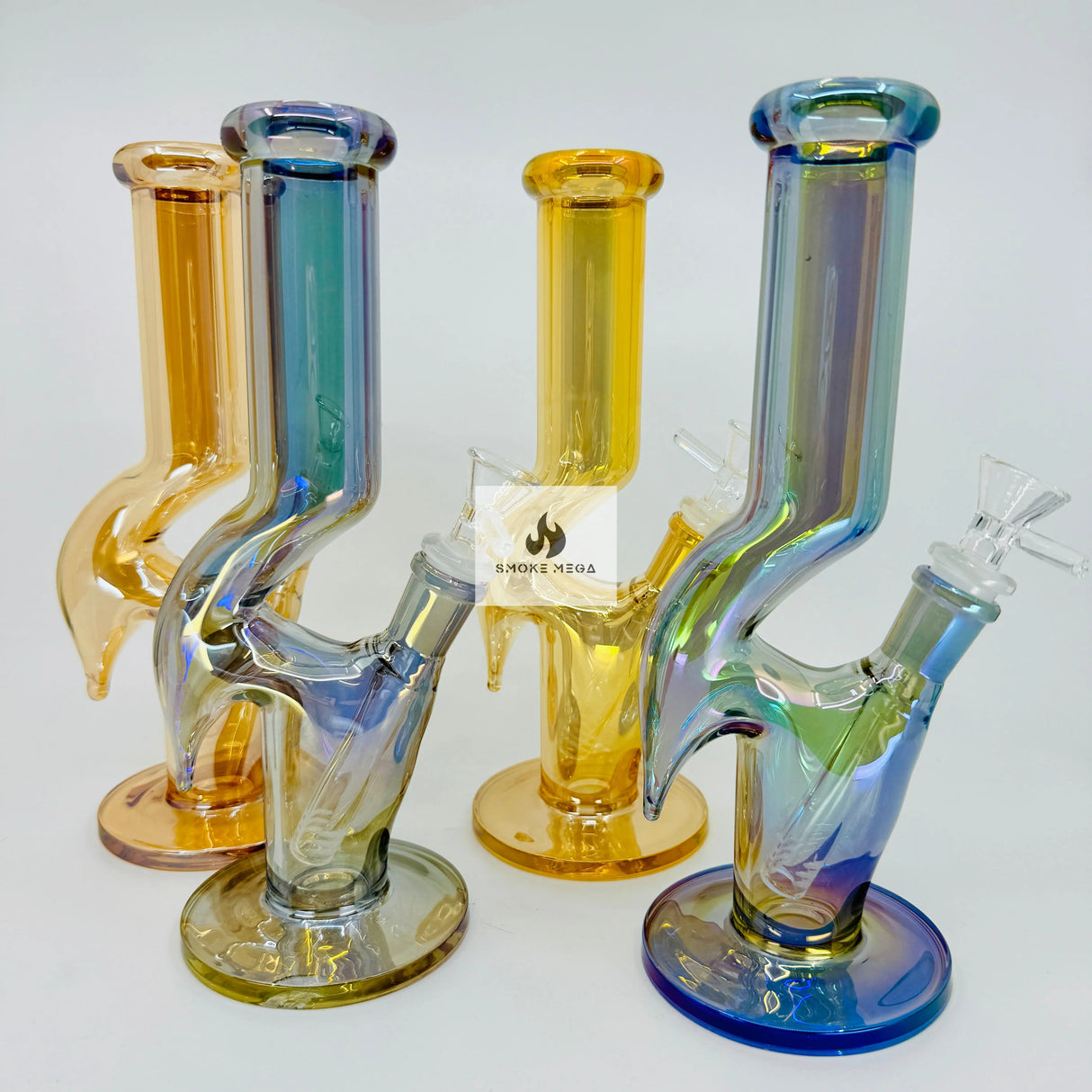 Shimmering 10" Metallic Glass Bong with Eye-Catching Design